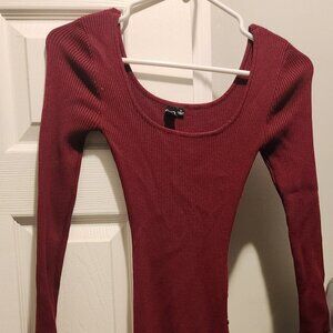 Red long sleeve dress